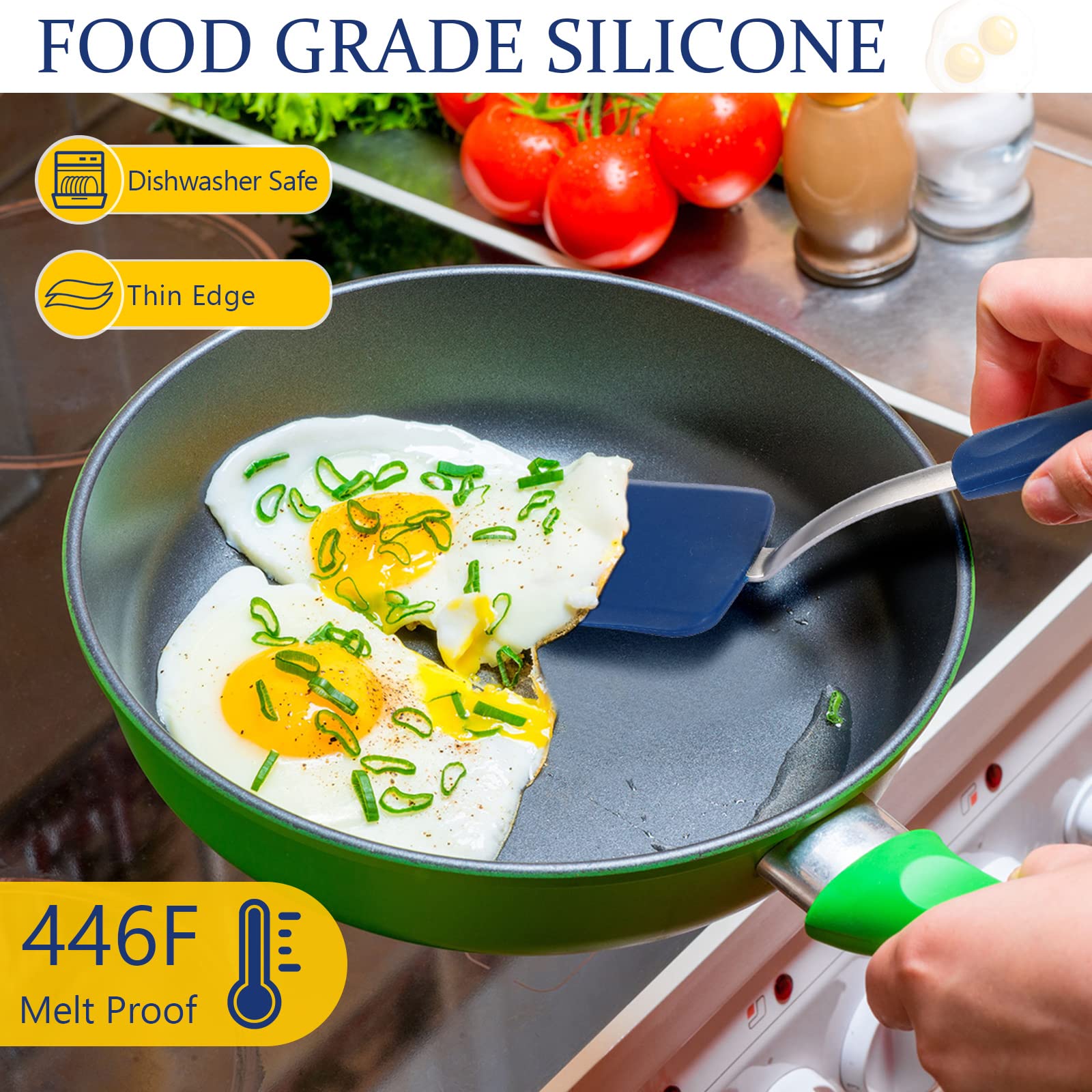 Silicone Cookie Spatula Turner 2 Pack Mini Brownie Spatula Flexible Kitchen Small Silicone Spatulas For Nonstick Cookware Heat R